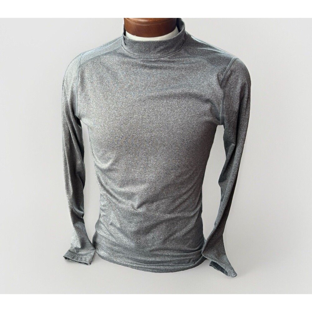 Under Armour Mens Coldgear Gray Base Layer Shirt Size S Top Long Sleeve Fitted